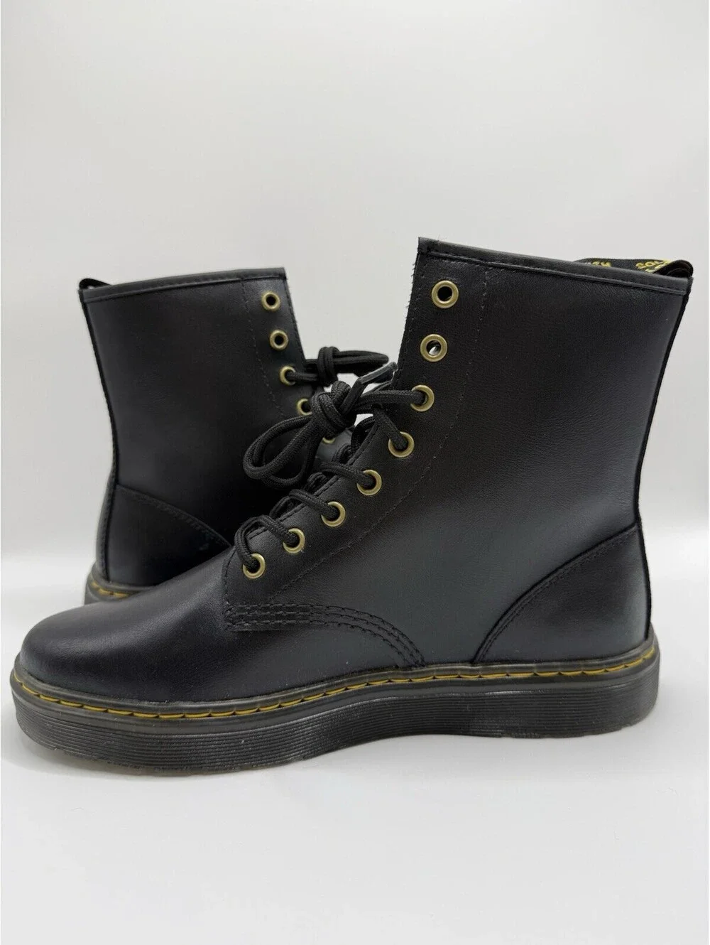 Dr. Martens Women's Zavala Black Leather Lace Up Combat Boots Size 10